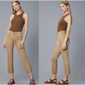 DL1961 Jeans Patti Straight High Rise Vintage Raw Hem Khaki  Size 26